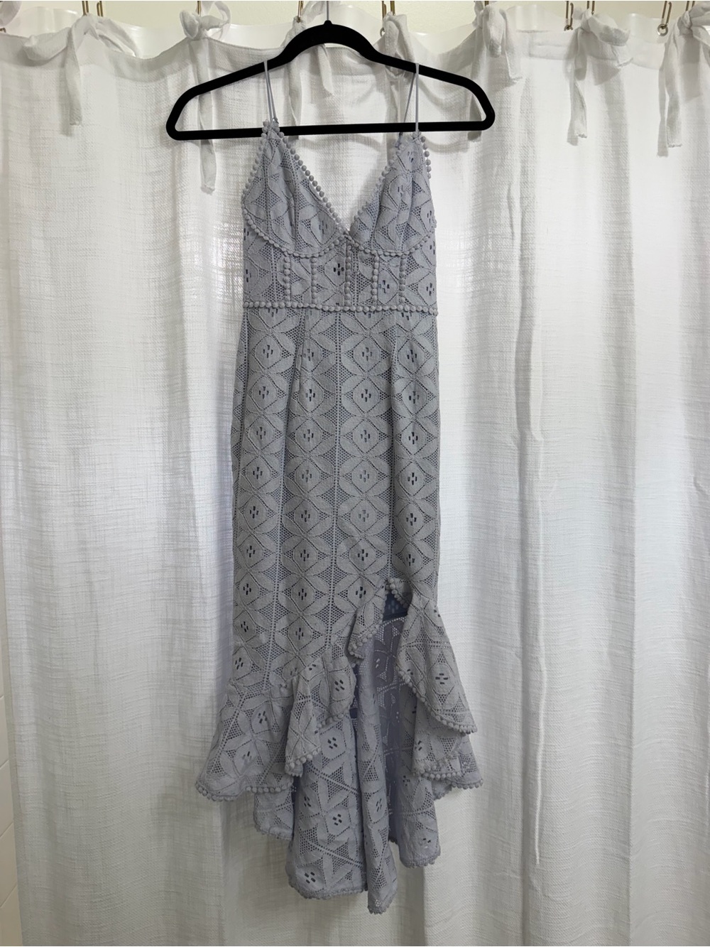 Selfie Leslie Lace Midi Dress in Light Blue